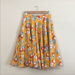 Hell Bunny Somerset 50s Style Apple Circular Skirt